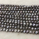 ELEISPL Wholesale 10 Strands 7-8MM Nugget Shape Baroque Real Pearls Loose Strings Gray Peacock Black  #1022