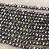 ELEISPL Wholesale 10 Strands 7-8MM Nugget Shape Baroque Real Pearls Loose Strings Gray Peacock Black  #1022