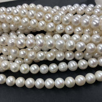 ELEISPL JEWELRY For 5 Strands 8mm White Near Round Pearls  #1027