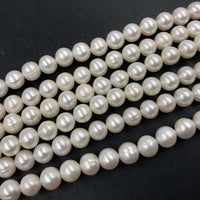 ELEISPL JEWELRY For 5 Strands 8mm White Near Round Pearls  #1027