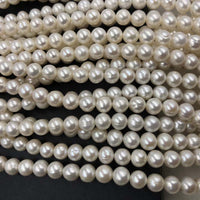 ELEISPL JEWELRY For 5 Strands 8mm White Near Round Pearls  #1027