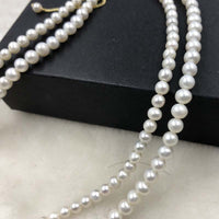 ELEISPL JEWELRY Small Beads 5mm White FW Pearls Necklace Free Bracelet