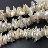 ELEISPL JEWELRY 3 Strands 12-18mm Keshi Baroque Freshwater Pearl Loose Strings  #1030-4