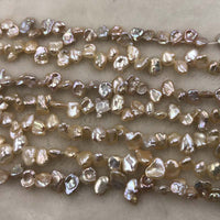 ELEISPL 7 Strands Natural Keshi Freshwater Pearls Loose Strings #1033-3