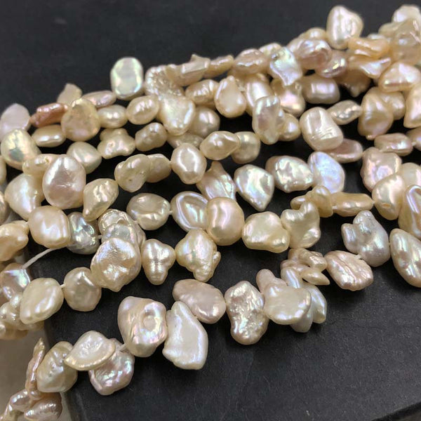 ELEISPL 7 Strands Natural Keshi Freshwater Pearls Loose Strings #1033-3