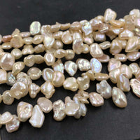 ELEISPL 7 Strands Natural Keshi Freshwater Pearls Loose Strings #1033-3