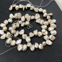 ELEISPL 7 Strands Natural Keshi Freshwater Pearls Loose Strings #1033-3