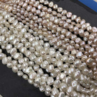 ELEISPL JEWELRY Wholesale Baroque 8-9mm Freshwater Pearls Purple White #1038