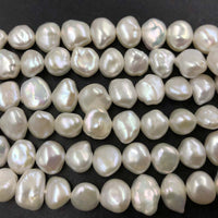 ELEISPL JEWELRY Wholesale Baroque 8-9mm Freshwater Pearls Purple White #1038