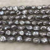 ELEISPL JEWELRY Lots 7 Strands 12-14mm Gray Baroque Pearls Loose Strings #1041-2