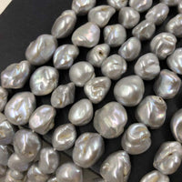 ELEISPL JEWELRY Lots 7 Strands 12-14mm Gray Baroque Pearls Loose Strings #1041-2