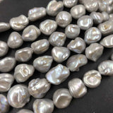 ELEISPL JEWELRY Lots 7 Strands 12-14mm Gray Baroque Pearls Loose Strings #1041-2