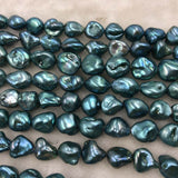 ELEISPL Wholesale 3 Strings 10-12mm Baroque Blue Freshwater Pearls 40cm  #1042