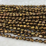 ELEISPL Wholesale 5 Strings 10-12mm Baroque Coffee Freshwater Pearls 40cm  #1042