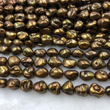 ELEISPL Wholesale 5 Strings 10-12mm Baroque Coffee Freshwater Pearls 40cm  #1042