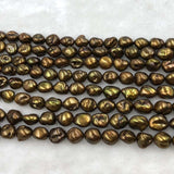 ELEISPL Wholesale 5 Strings 10-12mm Baroque Coffee Freshwater Pearls 40cm  #1042