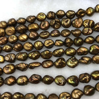 ELEISPL Wholesale 5 Strings 10-12mm Baroque Coffee Freshwater Pearls 40cm  #1042