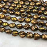 ELEISPL Wholesale 5 Strings 10-12mm Baroque Coffee Freshwater Pearls 40cm  #1042