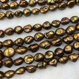 ELEISPL Wholesale 5 Strings 10-12mm Baroque Coffee Freshwater Pearls 40cm  #1042