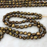 ELEISPL Wholesale 5 Strings 10-12mm Baroque Coffee Freshwater Pearls 40cm  #1042