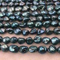 ELEISPL Wholesale 3 Strings 10-12mm Baroque Blue Freshwater Pearls 40cm  #1042