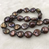 ELEISPL 1 Strands 40cm 10mm Brown Coffee Color FW Pearls #1044