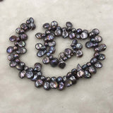 ELEISPL Wholesale 2 Strands 11-12*14-19mm Baroque Black Pearls #1044