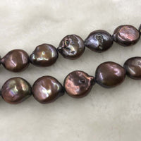 ELEISPL 1 Strands 40cm 10mm Brown Coffee Color FW Pearls #1044