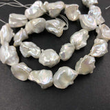 ELEISPL JEWELRY 1 Strands 13-14mm Baroque Pearls White Loose 38cm  #1045-1