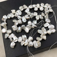 ELEISPL JEWELRY Natural  KeShi Pearls Strings 8Qty 8-9*11-13mm White Luster #1046