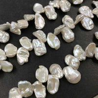 ELEISPL JEWELRY Natural  KeShi Pearls Strings 8Qty 8-9*11-13mm White Luster #1046