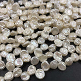 ELEISPL New 14 Strands Natural KeShi White FW Pearls Loose Strings Reborn 8-10mm Pearl #1048