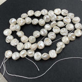 ELEISPL New 14 Strands Natural KeShi White FW Pearls Loose Strings Reborn 8-10mm Pearl #1048