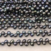 ELEISPL JEWELRY Potato Shape Peacock Black Pearls 9 Strings #1049-6