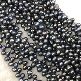 ELEISPL JEWELRY Potato Shape Peacock Black Pearls 9 Strings #1049-6