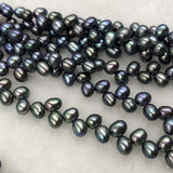 ELEISPL JEWELRY Potato Shape Peacock Black Pearls 9 Strings #1049-6