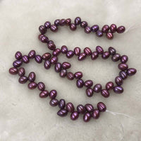 ELEISPL JEWELRY 12 Strands 5-6mm Potato Red Pearls Strings #1049-8