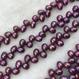 ELEISPL JEWELRY 12 Strands 5-6mm Potato Red Pearls Strings #1049-8