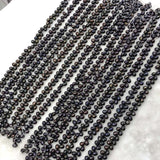 ELEISPL JEWELRY 15 Strands 7*8-9mm Potato Black Pearls Strings #1049-9