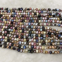 ELEISPL JEWELRY Fine Luster Lots 16 Strands 8-10mm Gorgeous Multicolours KeShi Pearls #1052