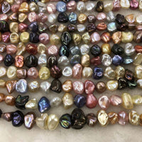 ELEISPL JEWELRY Fine Luster Lots 16 Strands 8-10mm Gorgeous Multicolours KeShi Pearls #1052