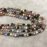 ELEISPL JEWELRY Fine Luster Lots 16 Strands 8-10mm Gorgeous Multicolours KeShi Pearls #1052