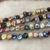 ELEISPL JEWELRY Fine Luster Lots 16 Strands 8-10mm Gorgeous Multicolours KeShi Pearls #1052