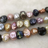 ELEISPL JEWELRY Fine Luster Lots 16 Strands 8-10mm Gorgeous Multicolours KeShi Pearls #1052