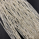 ELEISPL For 10 Strands 2mm Small Beads Rice White Freshwater Pearls Loose Beads Strings #1061