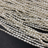 ELEISPL For 10 Strands 2mm Small Beads Rice White Freshwater Pearls Loose Beads Strings #1061