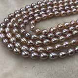 ELEISPL FINE Rice Pearls Jewelry 6.5-7mm Freshwater Pearls  #1059