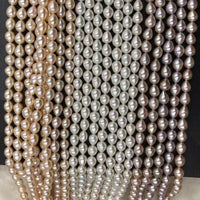 ELEISPL FINE Rice Pearls Jewelry 6.5-7mm Freshwater Pearls  #1059