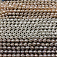 ELEISPL FINE Rice Pearls Jewelry 6.5-7mm Freshwater Pearls  #1059