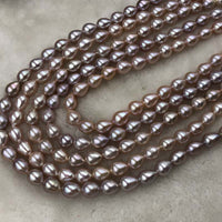 ELEISPL FINE Rice Pearls Jewelry 6.5-7mm Freshwater Pearls  #1059